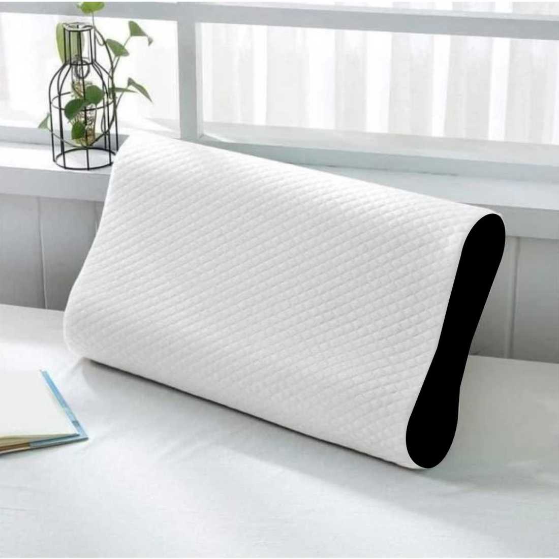 Orkasleep Eco Orthopedic Contour Neck Support Pillow for Sleeping, Neck & Shoulder Pain Memory Foam Solid Sleeping Pillow Pack of 1